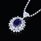 HEEKAIYI Sapphire Necklace for Women 18k Gold Diamond Pendant Luxurious Chinese Valentine's Day Birthday Gift for Wife and Girlfriend Selected Violet Sapphire Necklace 1.78 carats +18k Gold Chain