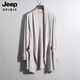 
JEEP SPIRIT summer windbreaker men's mid-length sunscreen men's thin coat spring and autumn handsome cape Korean student jacket trend 9901 cape black 2XL