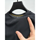 Camiseta de malla de seda de hielo de alta gama clásica para un cuello redondo de manga corta para hombres Sume Sweet Sweet Sweating Sweating Camiseta Camiseta Top D6188 Brown 2XL