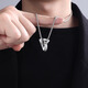 MOLC geometric necklace men's trendy high-end sweater chain clavicle chain female hip-hop boys pendant pendant birthday gift L2553 square and round geometric necklace