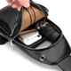 Kangaroo Herren-Crossbody Chest-Tasche echte Leder-Leder-Kopfschicht Kuhleder Leder One-Shoulder Lederbeutel Herren Ins Small Cross Bag Boy's Chest Bag Black 7029 Real Leder
