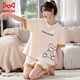 
Catman (MiiOW) summer pajamas for women pure cotton cute thin student shorts spring and autumn two-piece suits for outdoor wear military green Y687 color M (recommended 75-95Jin [Jin equals 0.5 kg])