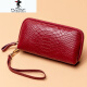 Plaver Glover Billetera de cuero genuino Long 2025 NUEVO PEMPERAMIENTO BOLSO BOLSA DE CROCODILE Capa de la cabeza Caquero Película móvil Bag Black
