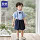 Traz de traje pequeño de Romon Boys 'Traje de flores del primer cumpleaños de los niños Disfraz de rendimiento infantil azul marino 130