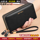 Cool kangaroo wallet women's long style women's 2025 new fashion large capacity head layer cowhide clip double zipper genuine leather clutch burgundy (top layer cowhide) anti-theft brush