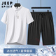 JEEP SPIRIT吉普中老年运动套装男士夏季薄.款宽松中年爸爸冰丝无痕休闲运动 6197深灰POLO+短裤 【平脚两件装 M 【建议-125斤】