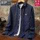 Jeep Camisa de marca oficial Top Oxford Spinning Spring y Summer Fino Business Camisa informal Camiseta de algodón puro de gran tamaño