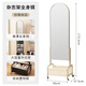 Ganzkörper Spiegel raumhohe Schlafzimmer bewegliche Spiegel mittelalterlicher Story Storage Rack Magazine Rack Drehspiegel Haus verwenden sanftes Mondlicht | Pearl Beige Weiß