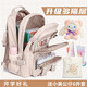 日本初中生书包女中学生大容量背包女小学生马卡龙校园学生双肩包 12047星野灰+送兔公仔6件套