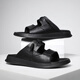 
DIFANPU international luxury brand men's shoes high-end men's casual shoes fashionable and versatile slippers comfortable to wear with flip-flops Black [brand gift box] 43