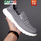 Cartelo 2025 Frühling Neue Leinwandschuhe für Männer und Männer mit einem Fuß faulen Freizeitschuhen atmungsaktive Arbeit alte Peking -Stoffschuhe 881 Schwarz 43