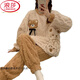 LangSha coral velvet pajamas for women in winter long-sleeved thickened cute bear home suit flannel spring and autumn style can be worn out for outerwear SSM-679# M [75-100Jin[Jin equals 0.5 kg]]