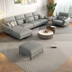 Disney fabric sofa Italian light luxury cotton and linen small apartments in a straight row multi-person combination soft package living room furniture Y753# more than 2.8 meters [Cotton and linen] down + sponge