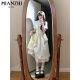 
Cotton-made Japanese Academy of Literature and Arts Dress for Women in Summer 2025 New Small Fresh Temperament Lady Waist-Close-up Slim Long Dress B2819 Yellow [High Quality 46.5] M 95-110Jin [Jin equals 0.5 kg]