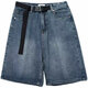 GANGPU TENDY ANTIGUO ANTIGUOS PROTISES DE DEJOS DE PARTIR PARA HOMBRES Y MUJER 2025 Summer Nuevo pantalones recortados Versátiles Harlan Mid Pants sueltos Azul 2xl