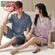 浪莎（LangSha）情侣睡衣夏季冰丝短袖睡裙2025新款感男女家居服套装 FT#16802女16602男-NS M 女款