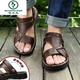 
Woodpecker sandals men's casual head layer cowhide beach shoes new summer comfortable dual-purpose sandals leather versatile outdoor brown 9928 42