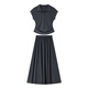 
Vanciman Fashion Suit Skirt for Women 2025 Summer New Temperature Lapel Short Sleeve Top High Waist Slim Skirt M9737 Dark Gray XL
