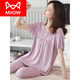 Catman (MiiOW) pajamas for women for summer thin short-sleeved modal middle-aged large-size loose mother's trousers two pieces of home clothes 9227# red plum powder (short-sleeved cropped pants) XL (recommended 120-140Jin [Jin equals 0.5 kg])