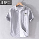 JEEP SPIRIT男士短袖衬衫日系休闲纯棉牛津纺衬衣夏季薄款潮流百搭半袖上衣服 9734白色 M 100斤左右
