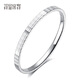 Misu pt950 platinum multi-faceted bracelet for women, shiny plain ring platinum round bracelet as a birthday gift for my wife, weighs 16.4-16.6 grams, 52mm wide and 4.5mm