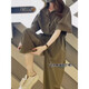 
S.SOFEA summer new waist-retracting work jumpsuit Korean-style age-reducing straight-leg pants Khaki 1098# M [Suggested 85-120Jin [Jin equals 0.5 kg]]