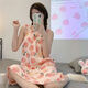 Single Nanwei Gaze Baumwoll Nachthemd Frauen Sommer Pyjama Ins windiger und hoch aussehendes reines und lustvolles Mädchen süßes Nachthemd Schwangeres Frauen Nachthemd 702 Kirschapricot 3xl empfohlen 150-170jin [Jin gleich 0,5 kg]
