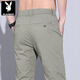 Playboy (Playboy) Sommer Dünne Männer lässige Hosen loser gerades koreanischer Stil elastischer High-End Light Business Hosen vielseitige trendige Hose 838 Schwarz und Grau 32 (Empfohlen 130-140jin [Jin gleich 0,5 kg]))