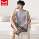 Catman MIIOW men's pajamas men's summer modal thin short-sleeved suit men's home clothing Jin [Jin equals 0.5 kg] plus size two-piece set 12026 [Modal suit] L [Suggested 100-140 Jin [Jin equals 0.5 kg]]