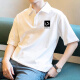 Offizielle Website Offizielle Store Flaggschiff amerikanische Retro-Männer-Polo-Shirt Kurzarm Lose vielseitigem Reverskörper 3895-Wasp White 11xl M 85-110jin [Jin ist gleich 0,5 kg]