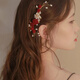 Yunru 520 gift for girlfriend, happy mother-in-law hairpin, new Chinese style red flower tassel female hair accessories, bride engagement ceremony, red camellia hairpin