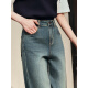 Jiuzi (JUZUI) shopping mall same retro Japanese micro wide-leg jeans women's summer style JWEX12108 Huahu Blue XS