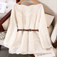 Cypress House hollow sweater 2025 autumn new women's fashion elegant temperament loose long-sleeved top