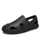
Woodpecker men's sandals summer extra-large size black new style breathable lazy driving casual shoes soft sole driving men's shoes 9925 black 40