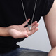 MOLC geometric necklace men's trendy high-end sweater chain clavicle chain female hip-hop boys pendant pendant birthday gift L2553 square and round geometric necklace