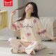 Catman (Miiow) Sommer-Kurzärmer-Pyjamas für Frauen, die reine Baumwoll-Baumwollhosen für Hauskleidung und Herbstdünde im Frühjahr und Herbst Y9712 m abgenutzt werden können (empfohlen 75-95jin [Jin gleich 0,5 kg]))