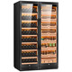 Kelong CL-188C2 precise constant temperature and humidity cigar cabinet, cedar wood inner cigar cultivation with WiFi intelligent control, water ion purification and ammonia purification, large capacity stainless steel double cabinet, light luxury black naked cigar and red wine style aluminum liner, WiFi + purification of ammonia