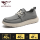 Zapatos de lona Septwolves, zapatos para caminar transpirables y frescos de seda helada para hombre, otoño 2025, nuevos zapatos informales ligeros sin cordones para papá para hombre, gris 9928 39