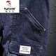 Woodpecker (TUCANO) summer thin work pocket denim shorts men's trendy brand loose straight stretch five-point casual breeches mid-pants dark blue CKW#9922 belt 28