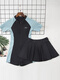 
Swimsuits for women soaking in hot springs to make you look slim in swimming pools Quick-drying one-piece swimsuit removable skirt four-piece set 12128 black L black one-size M (recommended 80-95 Jin [Jin equals 0.5 kg])
