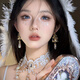 Boucles d'oreilles La rétro pour les femmes, style Hong Kong, conception de niche de luxe légère européenne et américaine, NOUVEAUX BOUCES DE CLIP DE PEUTS EAVEUR SIRGLE EXAGNÉE 925 Silver à aiguille-miaojiang (GA3527)