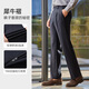 Langdeng suit trousers for men, loose, no-iron, anti-wrinkle, four-season business professional formal wear, middle-aged men's straight double pleated suit trousers, thin section (black - double pleated loose) - YA031 34