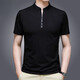 
Pierre cardin high-end brand summer ice silk T-shirt men's stand collar solid color semi-zipper Korean version middle-aged and young casual top polo. shirt P6623 pure black M 165 Recommended [95-115Jin [Jin equals 0.5 kg]]