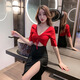 Buxi Kaiden Nachtclub sexy Kleid niedrig geschnittenes Temperament KTV Abendkleid Langes Fußbad Sauna Techniker Fußbad Arbeit Kleidung N 3882 Schwarz 2xl