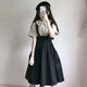 Single Nanwei Single / College Style Student Students Femmes Japonais Sweet Sweet à manches courte + jupe de sangle haute taille en deux pièces Nouveau style 683 APPRICOT TOP M RECOMMANDÉ 89-102JIN [Jin est égal à 0,5 kg]