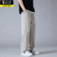 Pantalones de seda de pájaros carpinteros Summer para hombres 2025 Pantalones de ocio de patas rectas delgadas de patas rectas para hombres Pantalones de nivel ancho de nivel ancho y seco
