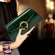 Sephoron 2025 Spring New Genuine Leather Clutch Fashionable Simple Underarm Shoulder Bag Crocodile Pattern Cowhide Chain Women's Bag Green