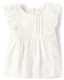 GYMBOReeGymboree Girls and Toddlers Short Sleeve Linen Top, Pure White Pure White 18-24 Months