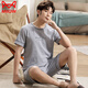 
Catman (MiiOW) pure cotton pajamas men's summer short-sleeved shorts two-piece suit new youth loose large size can be worn outside home clothes 2013 main picture model 9922 M 80-100