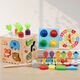 Maigemeng (Maigemeng) Kinder-Erleuchtung für Kinder in Montessori, die Ball Boys und Mädchen Rätselfischen und Ziehen von Radieschen-Holz-Matching-Spielzeugen zwei Sets schlägt.